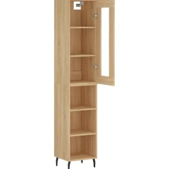 Online vidaXL Högskåp sonoma-ek34,5x34x180 cm konstruerat trä Sonoma ek