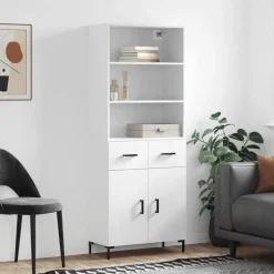 Sale vidaXL Högskåp 69,5x34x180 cm konstruerat trä Vit