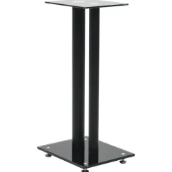 vidaXL Högtalarstativ 2 st härdat glas 2 pelare svart
