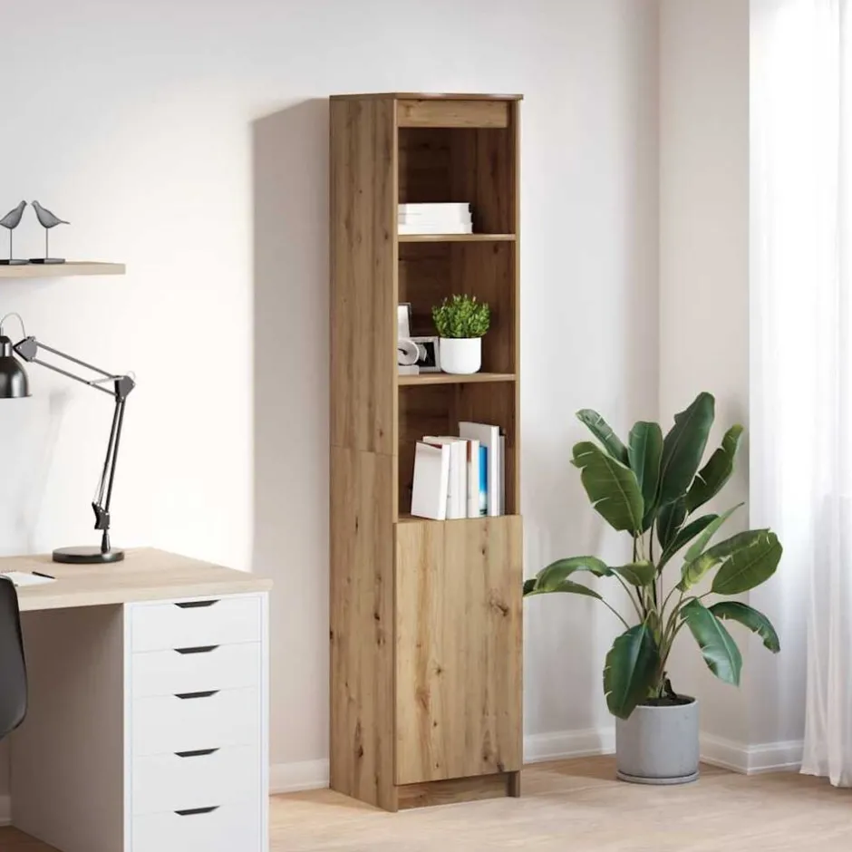 Clearance vidaXL Highboard hantverksmässig ek 37,5x35x180 cm konstruerat trä artisan ek