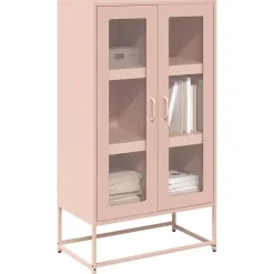 New vidaXL Highboard 68x39x123 cm stål Rosa