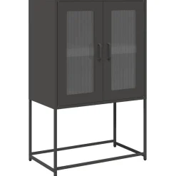 vidaXL Highboard svart 68x39x107 cm stål