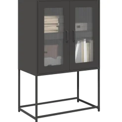 vidaXL Highboard svart 68x39x107 cm stål