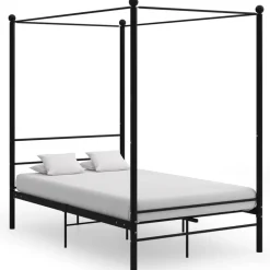 vidaXL Himmelsäng svart metall 120x200 cm