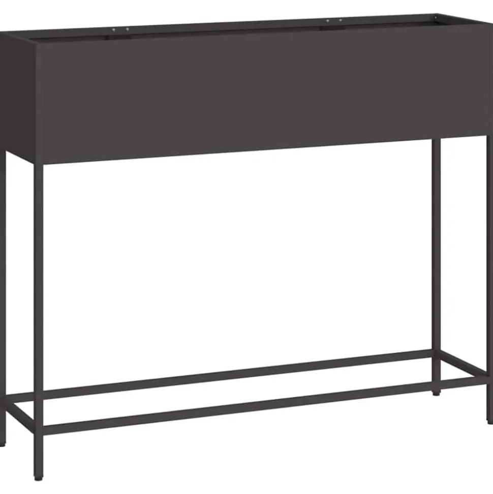vidaXL Höjdträdgårdsplanterare Svart 100 x 26 x 82 cm Stål
