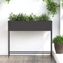 vidaXL Höjdträdgårdsplanterare Svart 100 x 26 x 82 cm Stål