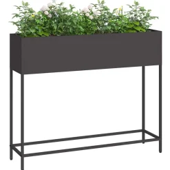 vidaXL Höjdträdgårdsplanterare Svart 100 x 26 x 82 cm Stål