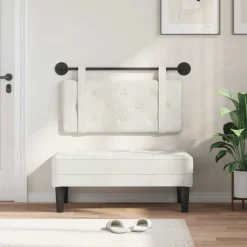 vidaXL Hängande Huvudgavel Väggmonterad Vit 80 cm Konstläder