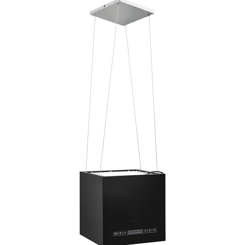 Outlet vidaXL Hängande köksfläkt touchsensor LCD 37 cm pulverlackerat stål Svart