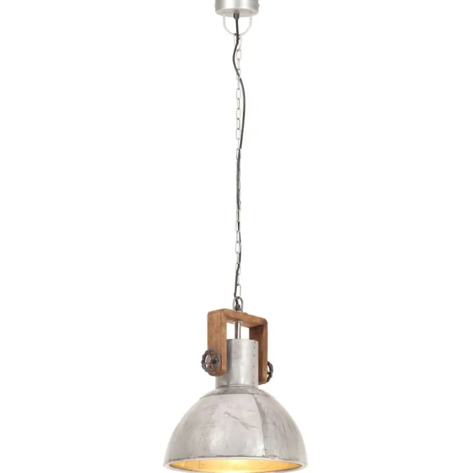 Best vidaXL Hänglampa industriell 25 W rund 30 cm E27 Silver