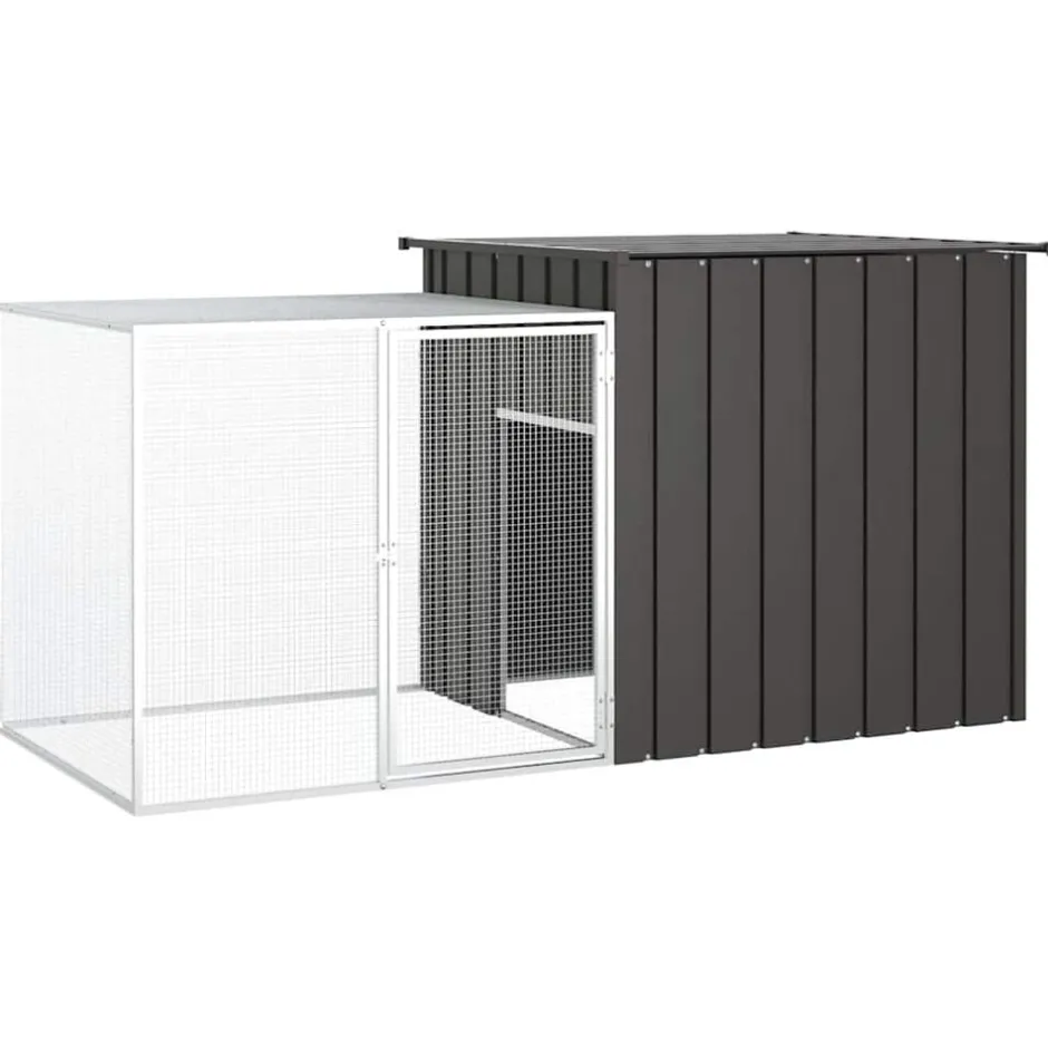 Discount vidaXL Hönsbur 200x91x100 cm galvaniserat stål Antracit