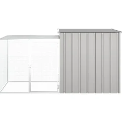 vidaXL Hönsbur grå 200x91x100 cm galvaniserat stål