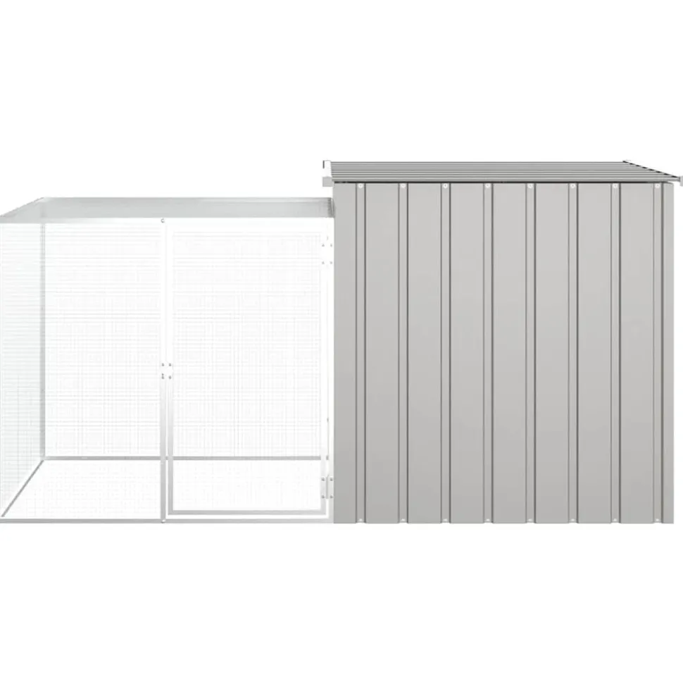 vidaXL Hönsbur grå 200x91x100 cm galvaniserat stål