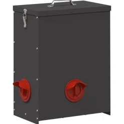 vidaXL Hönsfodertråg Svart 32,5 x 20,5 x 43 cm Kallvalsat Stål