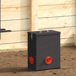 vidaXL Hönsfodertråg Svart 32,5 x 20,5 x 43 cm Kallvalsat Stål