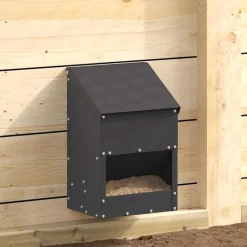 Clearance vidaXL Hönsfodertråg 21 x 16 x 33 cm Kallvalsat Stål Svart