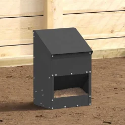 Clearance vidaXL Hönsfodertråg 21 x 16 x 33 cm Kallvalsat Stål Svart