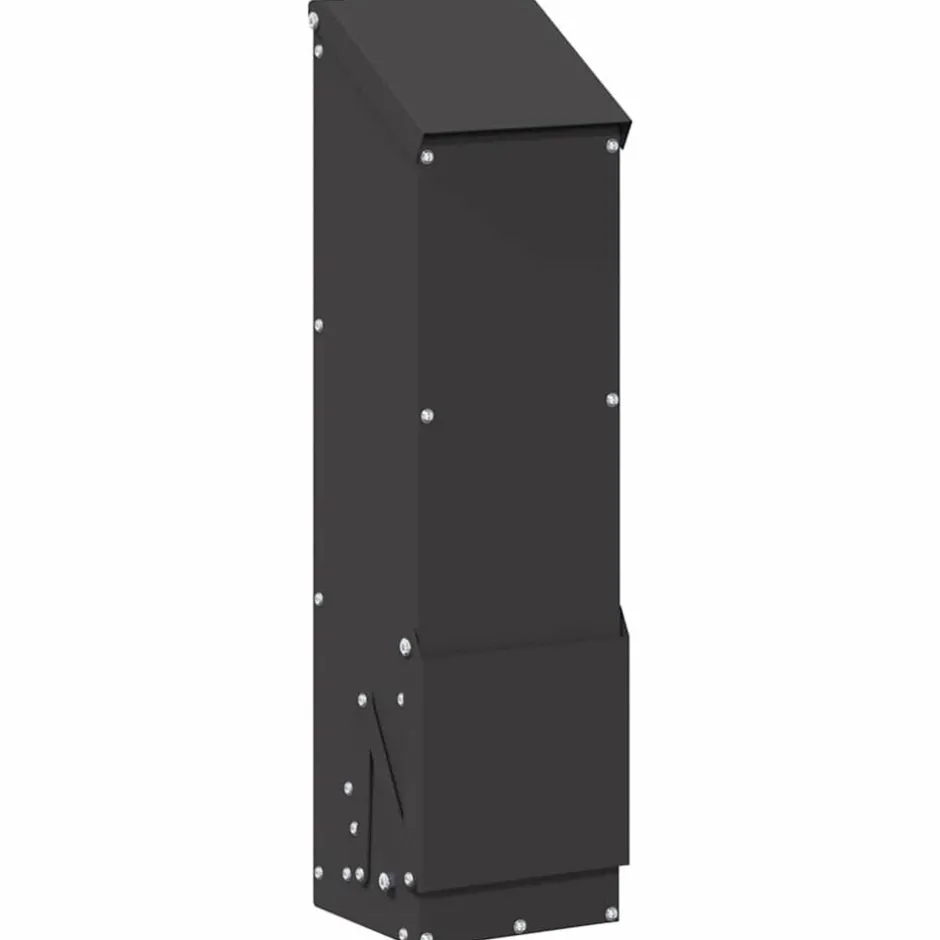 Hot vidaXL Hönsfodertråg 13 x 12 x 51 cm Kallvalsat Stål Svart