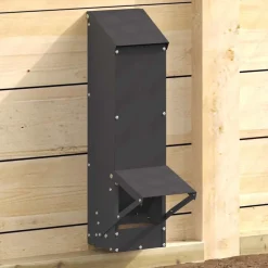 Hot vidaXL Hönsfodertråg 13 x 12 x 51 cm Kallvalsat Stål Svart