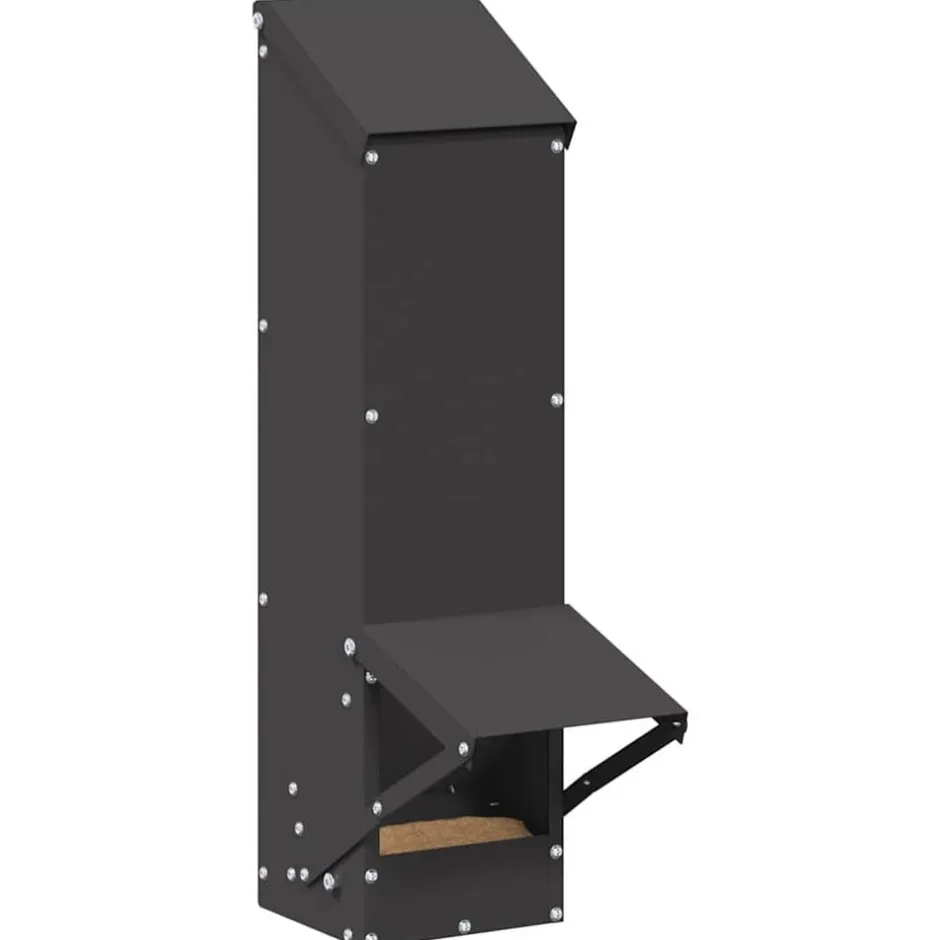 Hot vidaXL Hönsfodertråg 13 x 12 x 51 cm Kallvalsat Stål Svart