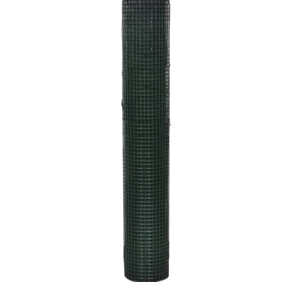 New vidaXL Hönsnät galvaniserat med PVC-beläggning 10x1 m Grön
