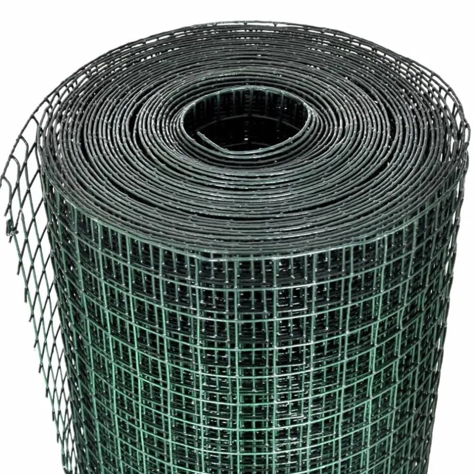 New vidaXL Hönsnät galvaniserat med PVC-beläggning 10x1 m Grön