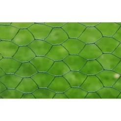 vidaXL Hönsnät med PVC-beläggning 25x0,5 m grön