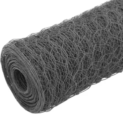 Best vidaXL Hönsnät stål med PVC-beläggning 25x0,5 m Grå