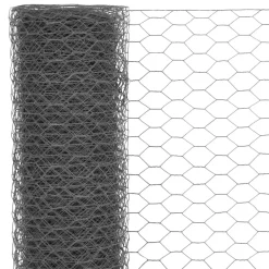 Best vidaXL Hönsnät stål med PVC-beläggning 25x0,5 m Grå