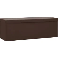 vidaXL Hopfällbar förvaringsbänk brun PVC