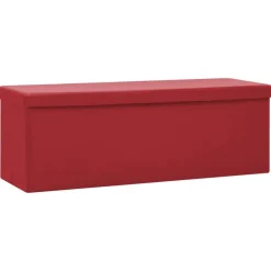 Hot vidaXL Hopfällbar förvaringsbänk PVC Vinröd