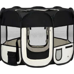 Clearance vidaXL Hopfällbar hundhage med väska 90x90x58 cm Svart