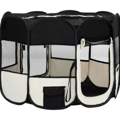 Clearance vidaXL Hopfällbar hundhage med väska 90x90x58 cm Svart