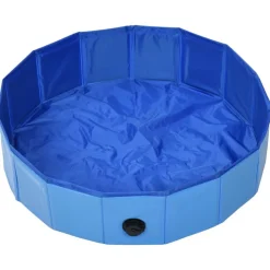 vidaXL Hopfällbar hundpool blå 80x20 cm PVC