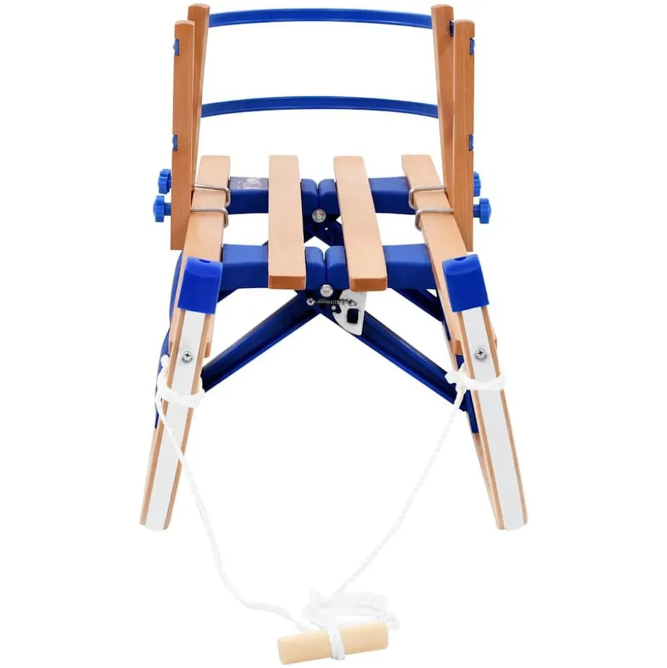 vidaXL Hopfällbar kälke med ryggstöd trä 119 cm
