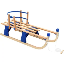 vidaXL Hopfällbar kälke med ryggstöd trä 119 cm