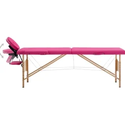 Best vidaXL Hopfällbar massagebänk 2 sektioner trä Rosa