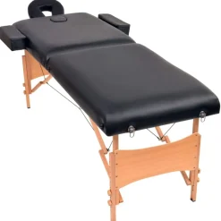 Clearance vidaXL Hopfällbar massagebänk 2 sektioner 10 cm tjock Svart