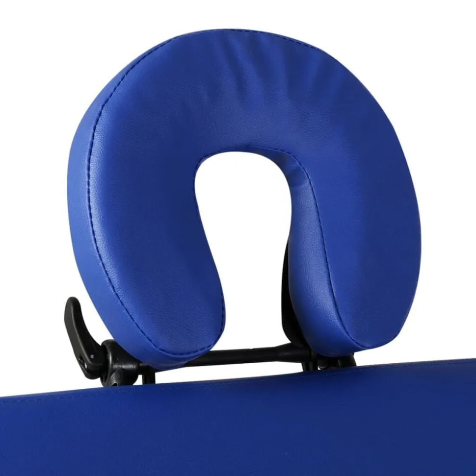 vidaXL Hopfällbar massagebänk med 2 sektioner aluminium blå