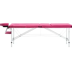 New vidaXL Hopfällbar massagebänk 3 sektioner aluminium Rosa