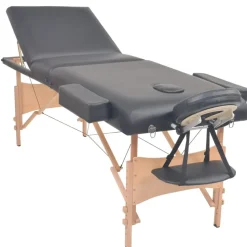 vidaXL Hopfällbar massagebänk 3 sektioner 10 cm tjock svart