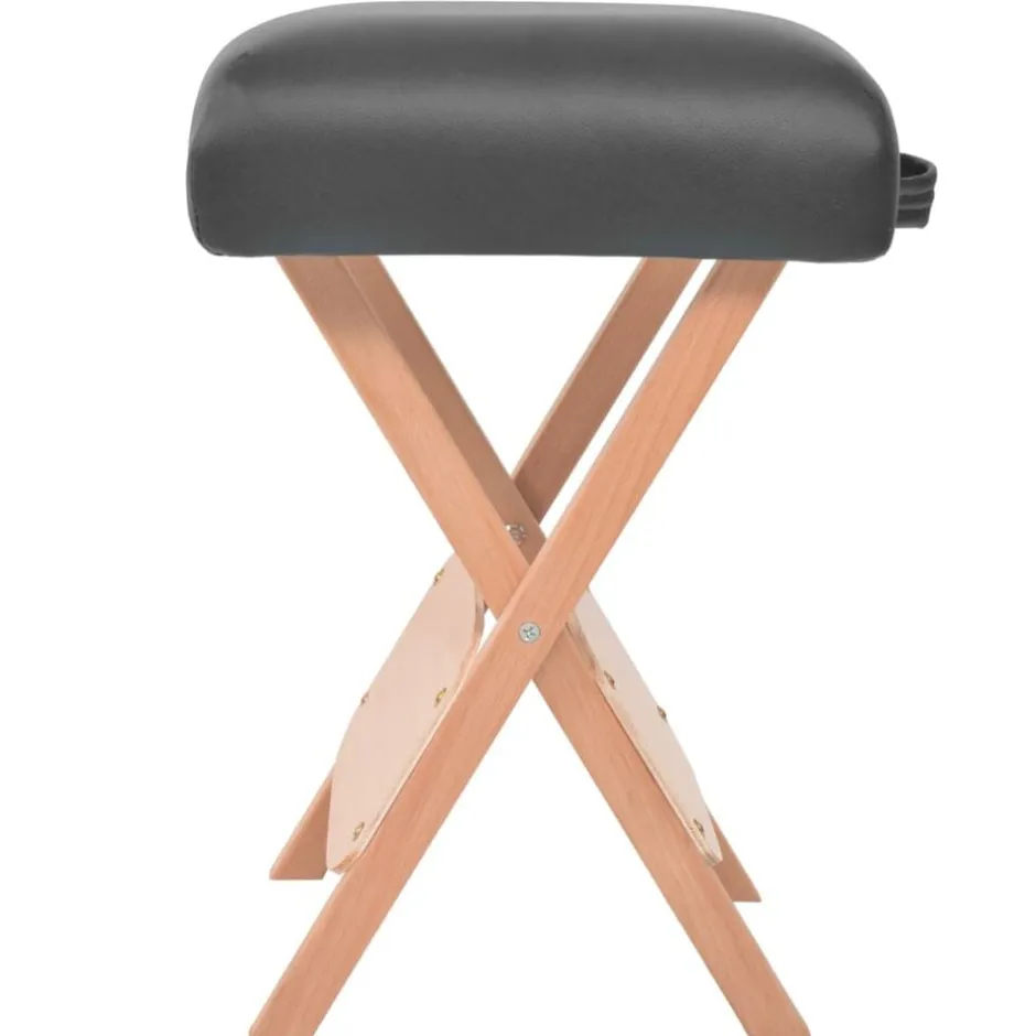 Discount vidaXL Hopfällbar massagepall med 12 cm tjock sits Svart