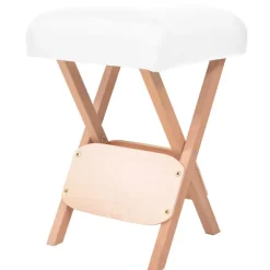 vidaXL Hopfällbar massagepall med 12 cm tjock sits vit