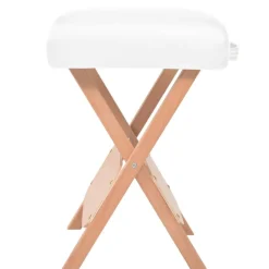 vidaXL Hopfällbar massagepall med 12 cm tjock sits vit