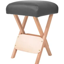 Discount vidaXL Hopfällbar massagepall 12 cm tjock sits och 2 bolster Svart