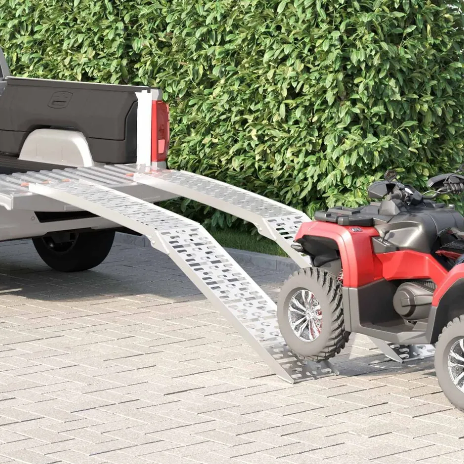 Online vidaXL Hopfällbar motorcykelramp 340 kg per ramp 2 pcs Silver