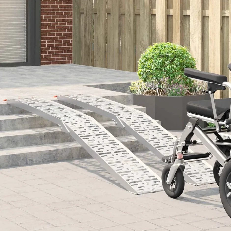 Online vidaXL Hopfällbar motorcykelramp 340 kg per ramp 2 pcs Silver
