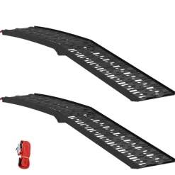 vidaXL Hopfällbar motorcykelramp 340 kg per ramp 2 pcs Svart Aluminium