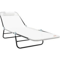 Sale vidaXL Hopfällbar solstol 182 x 55 x 85,5 cm Textilene Kräm