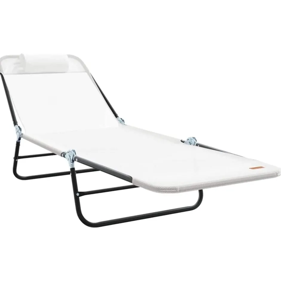 Sale vidaXL Hopfällbar solstol 182 x 55 x 85,5 cm Textilene Kräm